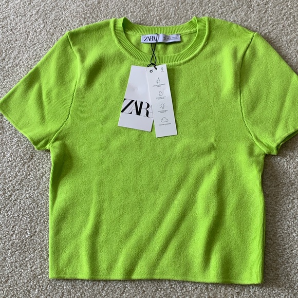 NWT Zara Crop Knit Top - Picture 1 of 3